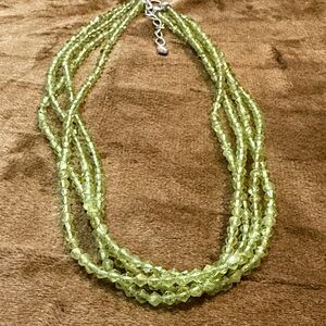 ✨ Jay King Multi-Strand Peridot Gemstone Necklace – Sterling Silver – NEW ✨